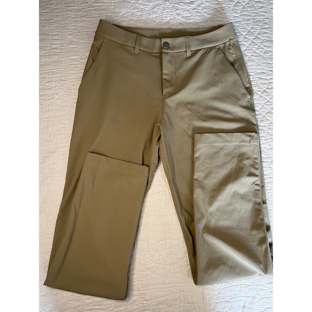 Lululemon Commission Pant Slim Qwick Chino Khaki Tan Mens 32 x 32 Pants